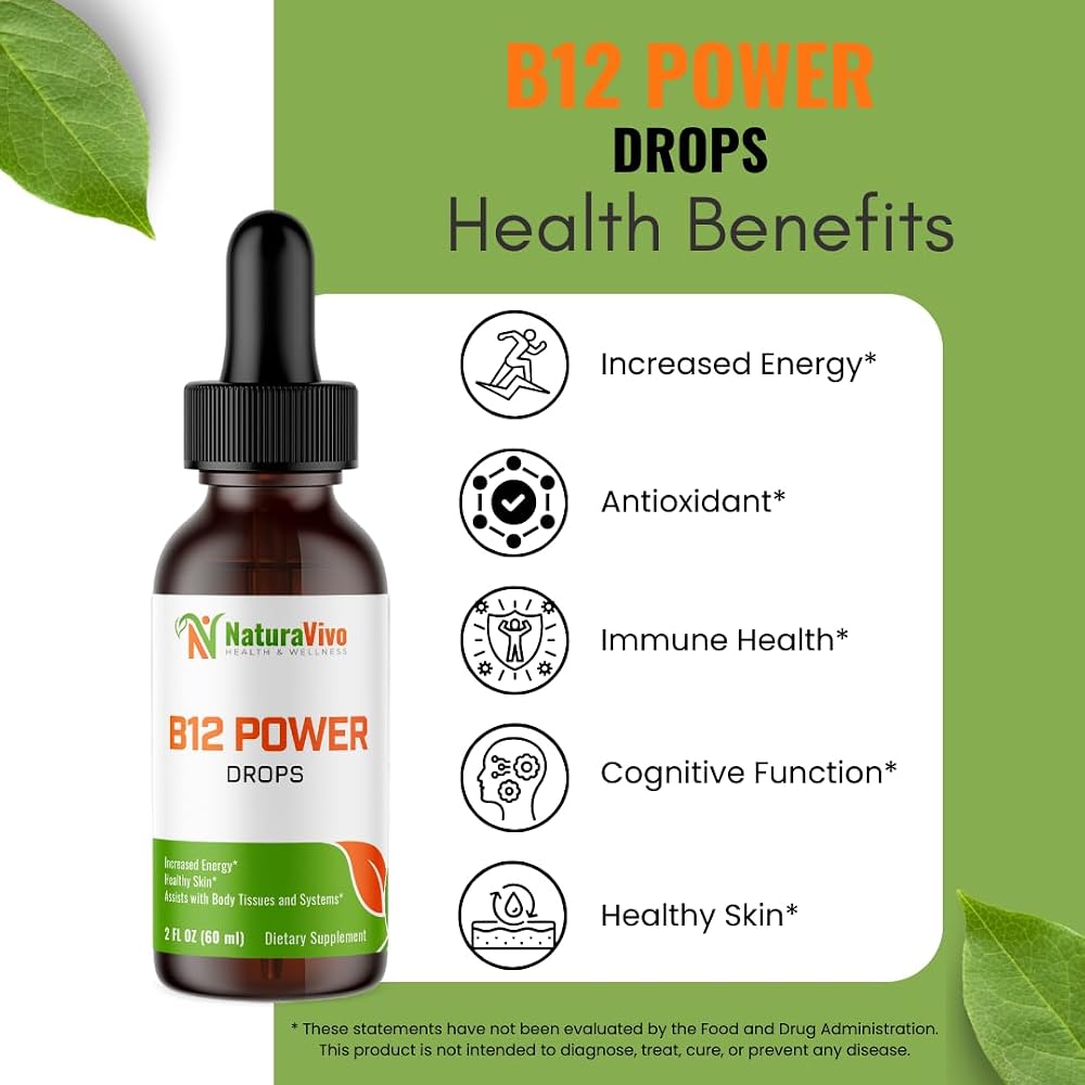 NaturaVivo B12 Power Drops Vitamin B Complex for Energy - 2 Fl Oz - image 2
