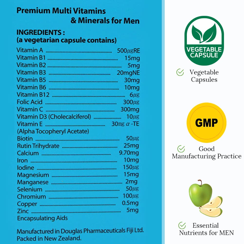 HI WELL Premium Multi Vitamins & Minerals for Men - 60 Vegetarian Capsules - image 6