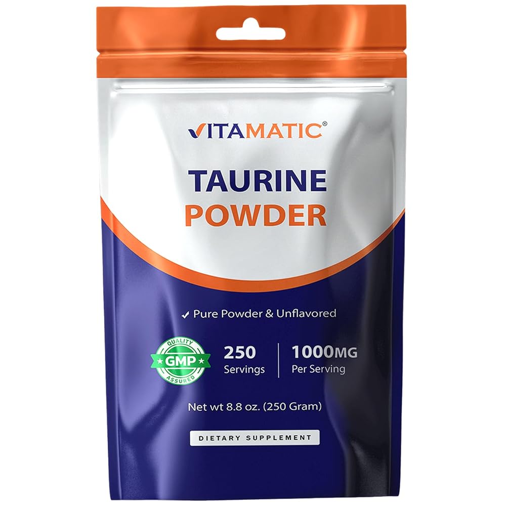 Vitamatic Pure Taurine 1000mg Powder - 250 Servings