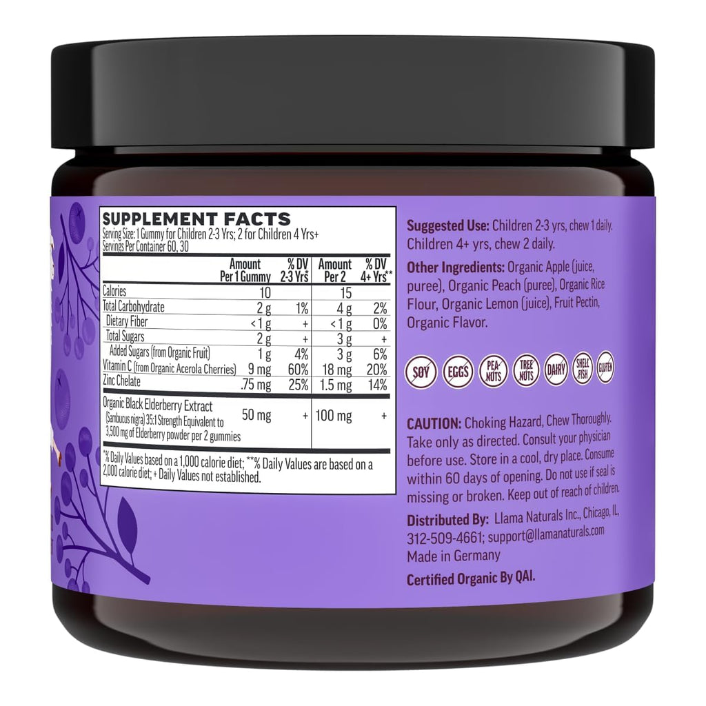 Llama Naturals Elderberry Gummies for Kids Immune Support - 60 Ct - image 7