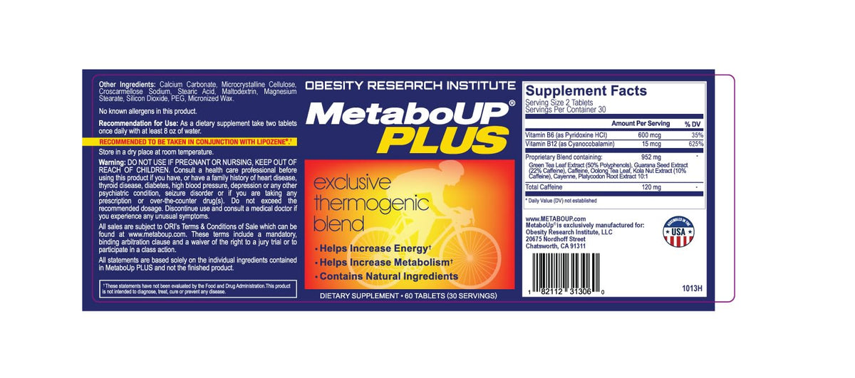Lipozene MetaboUP Plus Thermogenic Weight Loss - 120 Tablets - image 3