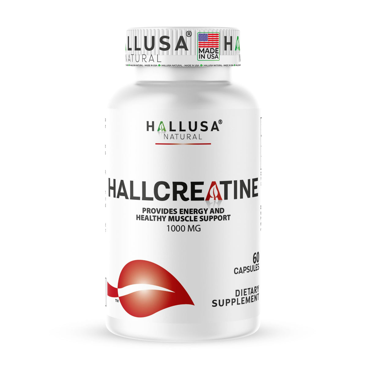 Hallusa Natural Creatine Monohydrate 1000 mg - 60 Capsules