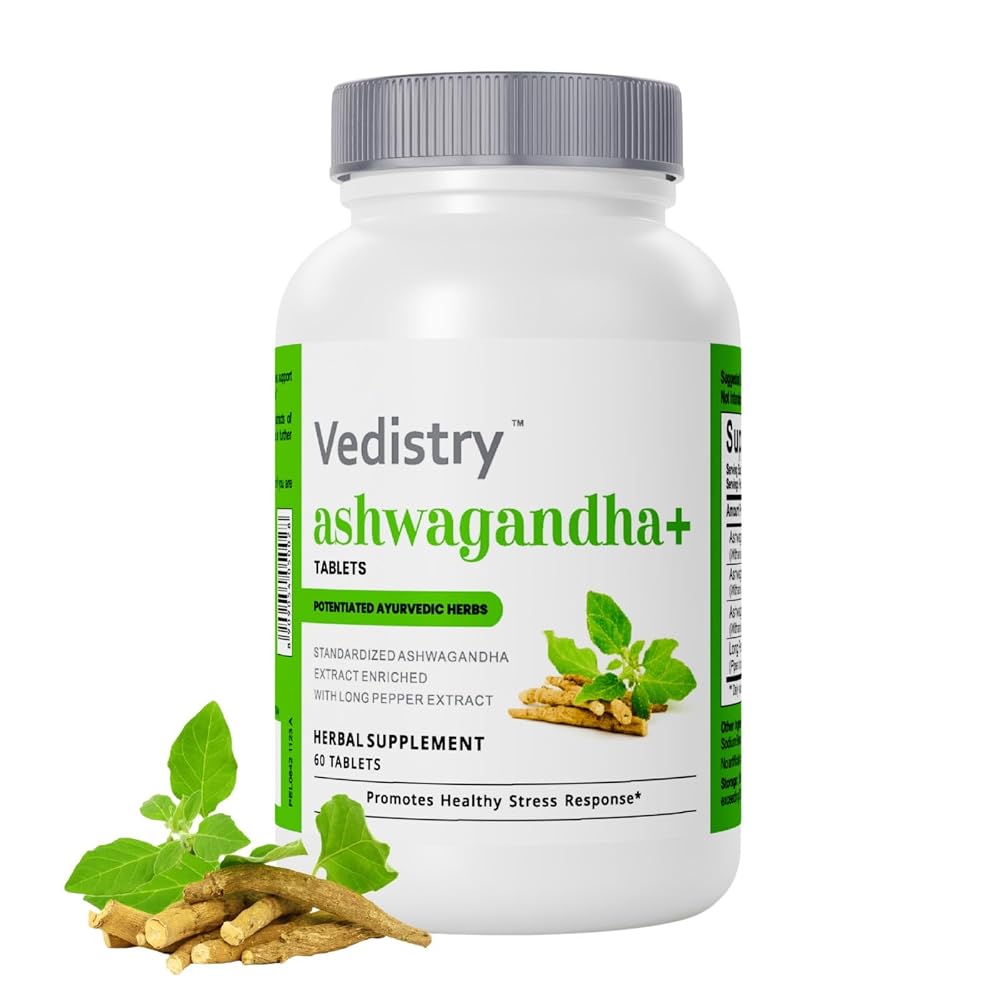 Vedistry Ashwagandha+ 1100mg Tablets with Long Pepper - 60 Tablets