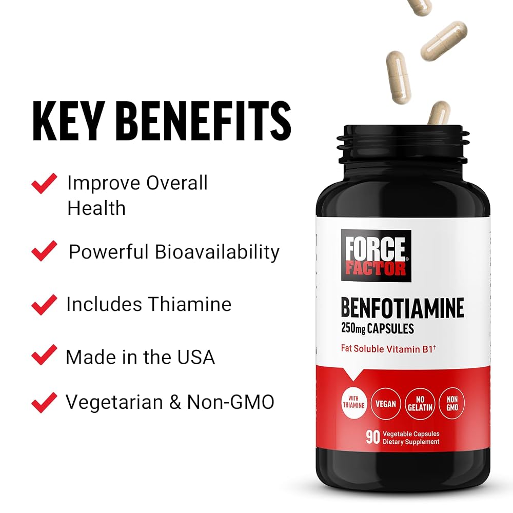 Force Factor Benfotiamine Plus Thiamine Supplement - 90 Capsules - image 2