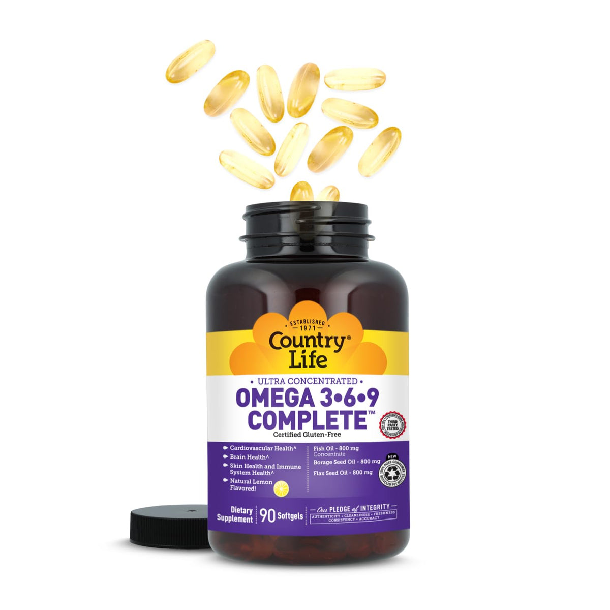 Country Life Omega 3-6-9 Complete 1534 mg - 90 Softgels - image 2