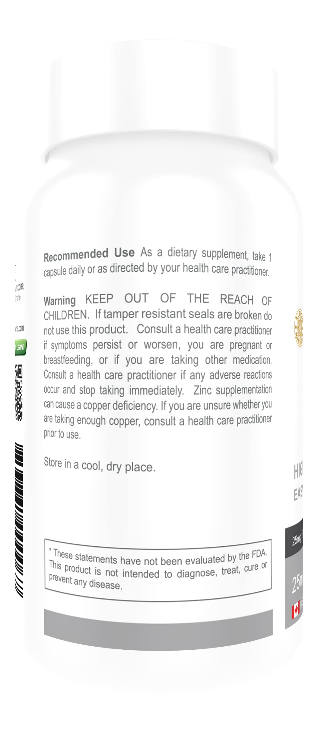 88herbs Zinc Bisglycinate 25 mg Immune Support - 90 Vegetarian Capsules - image 3