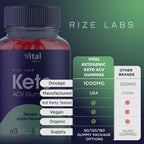 rize labs Vital Ketogenic Keto Gummies for Weight Loss - 120 Gummies - image 6
