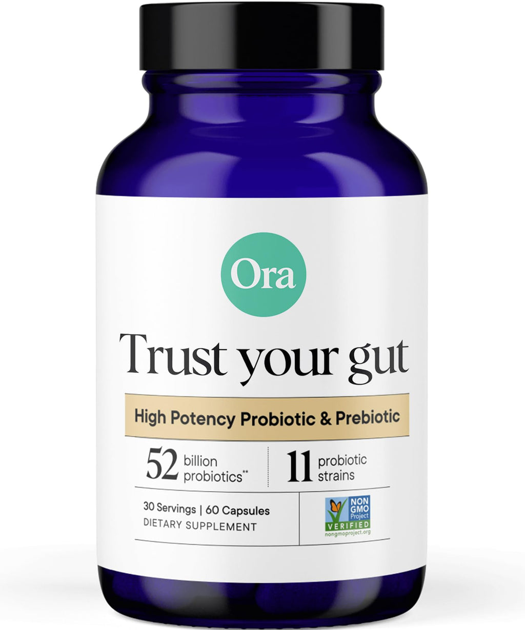 Ora Organic Probiotics with Prebiotics 52 Billion CFU - 60 Capsules