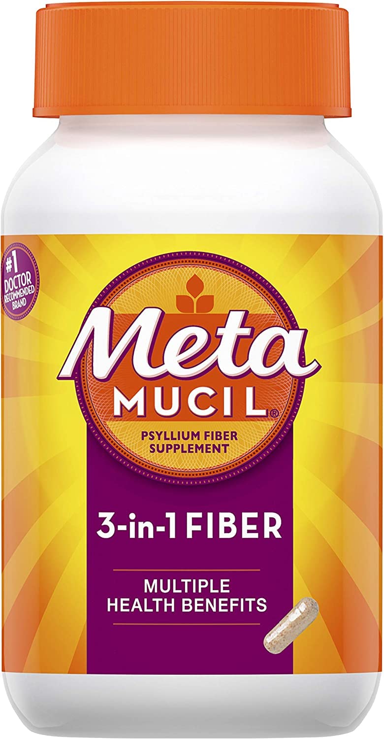 Metamucil 3 in 1 MultiHealth Fiber Supplement Capsules - 600 Count