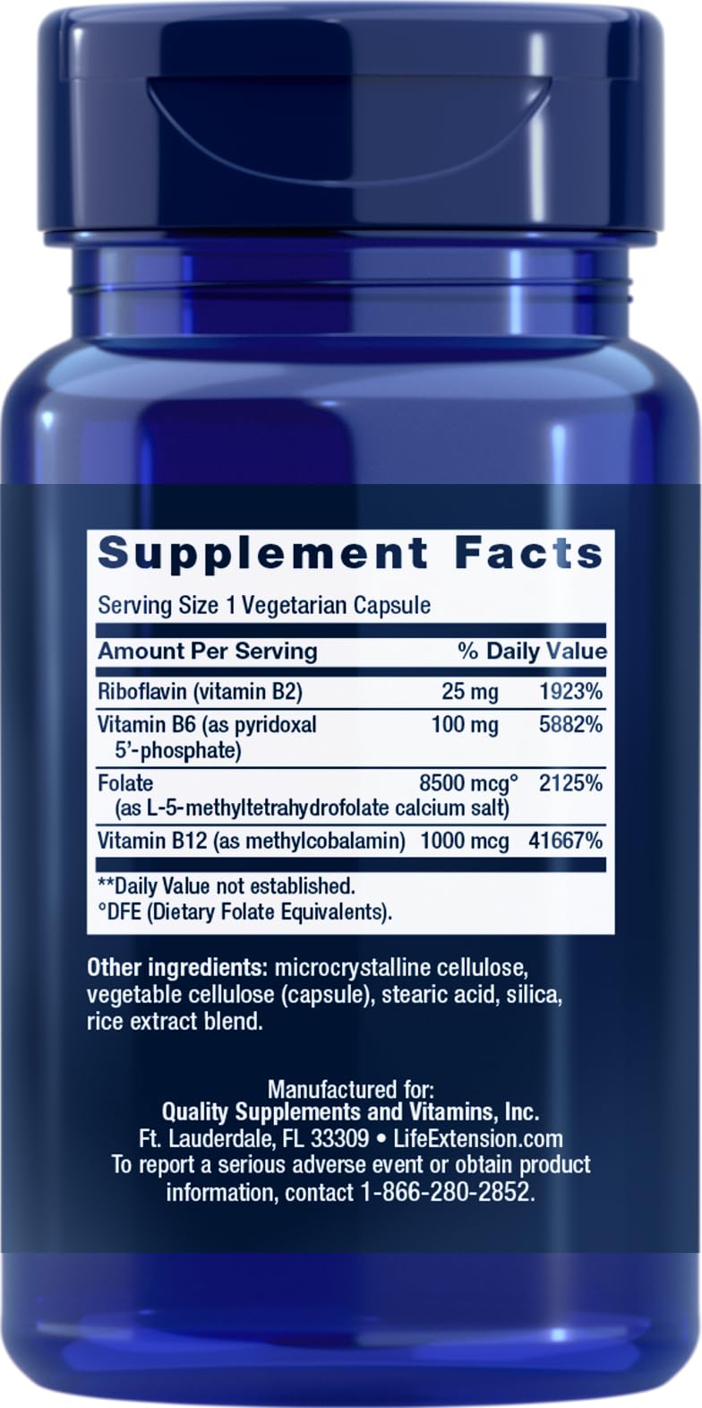 Life Extension Homocysteine Resist Vitamin B Complex - 120 Vegetarian Capsules - image 2