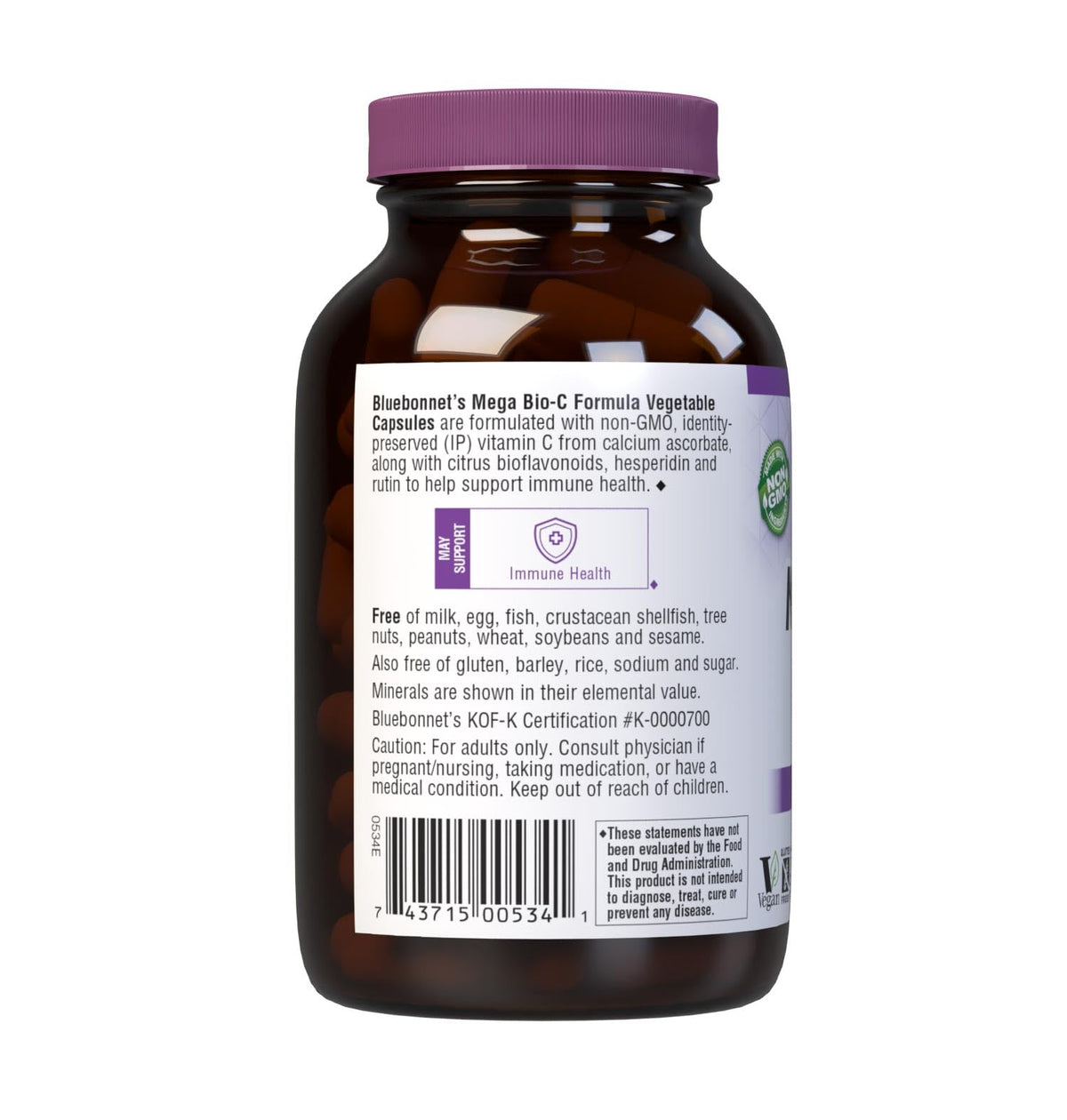 BlueBonnet Mega Bio-C Formula Vegetable Capsules - 90 Count - image 3