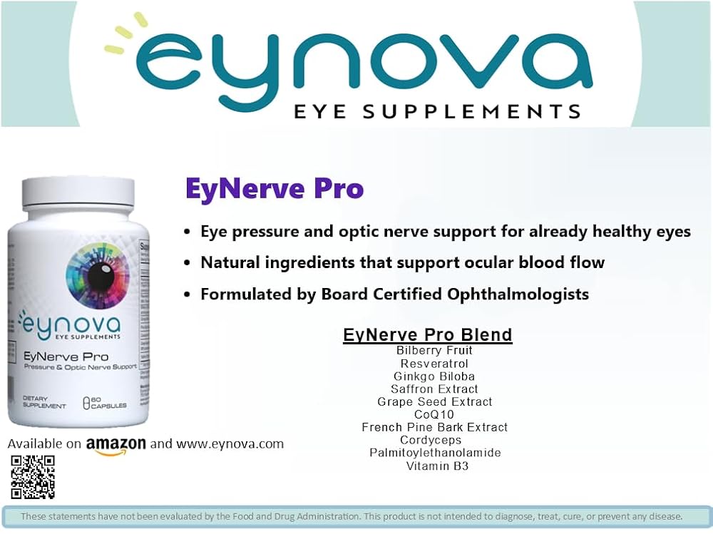 Eynova Eye Supplements EyNerve Pro Optic Nerve Support - 60 Capsules - image 2