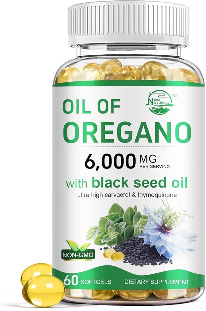 Nature's live Oil of Oregano with Black Seed Oil
