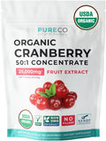 PURE CO Organic Cranberry Powder 50:1 Concentrate - 100 Servings
