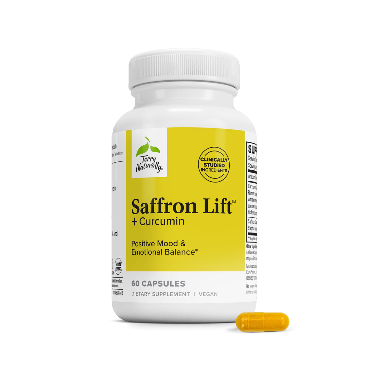 Terry Naturally Saffron Lift + Curcumin Capsules - 60 Count