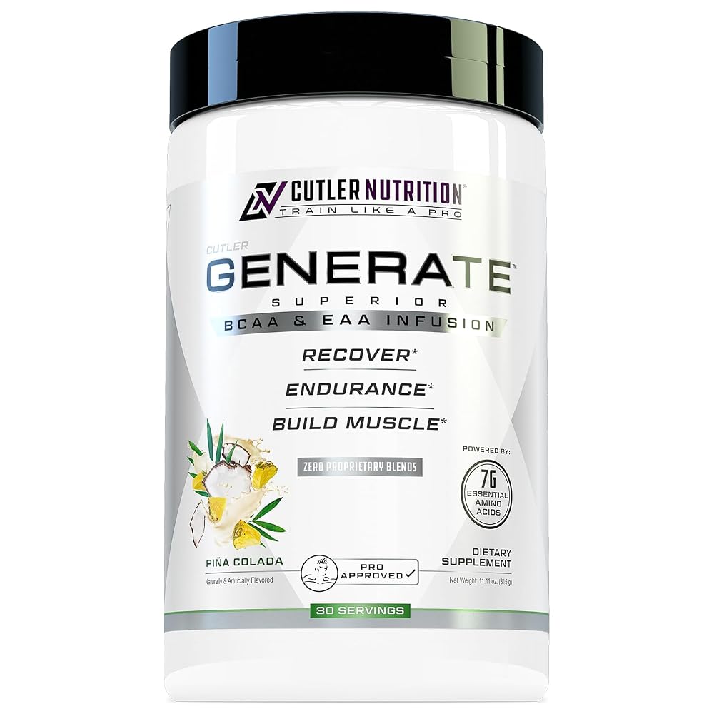 Cutler Nutrition Generate BCAA EAA Amino Acid Recovery Powder - 30 Servings