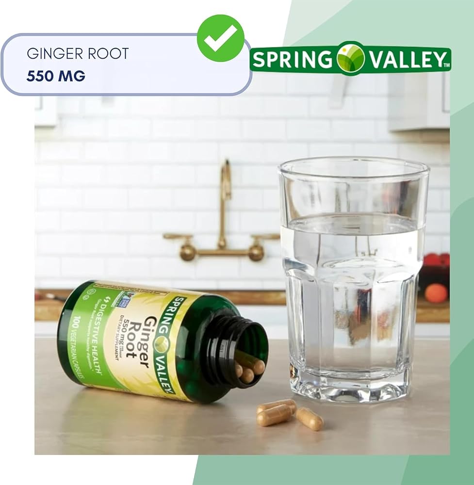 Spring Valley Ginger Root 550mg Digestive Health - 100 Vegetarian Capsules - image 5