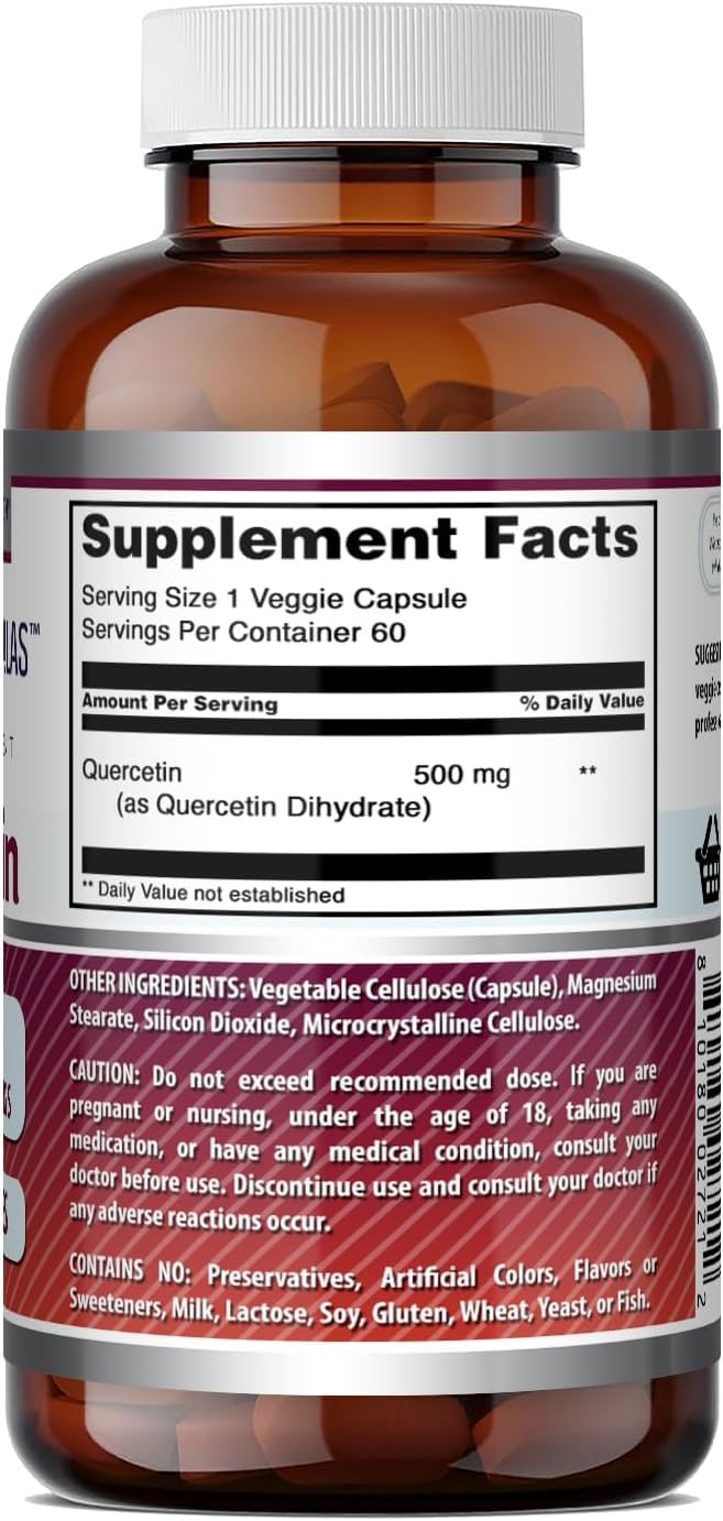 Amazing Formulas Quercetin 500mg Veggie Capsules Supplement
