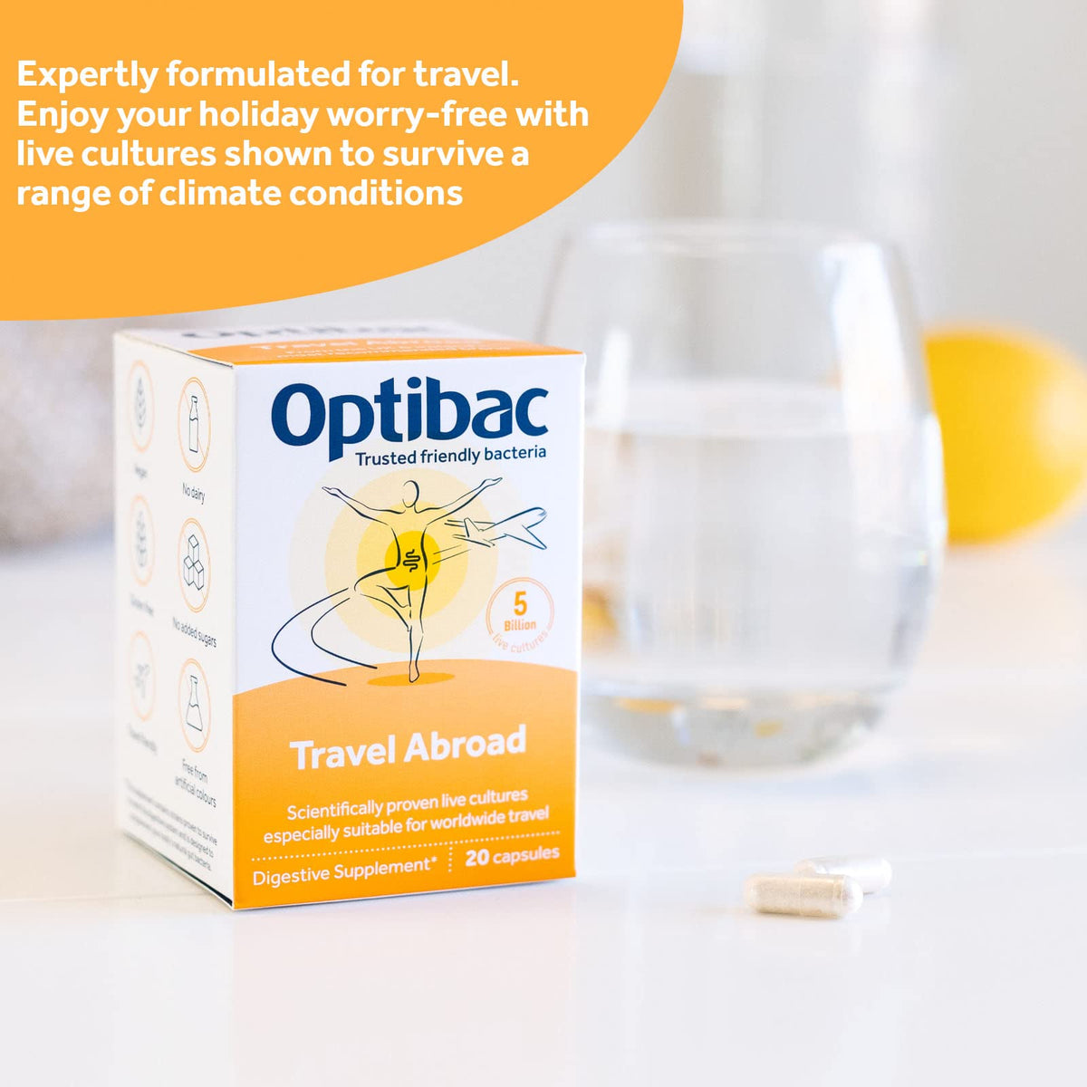 Optibac Probiotics for Travelling Abroad - 20 Vegetarian Capsules - image 2