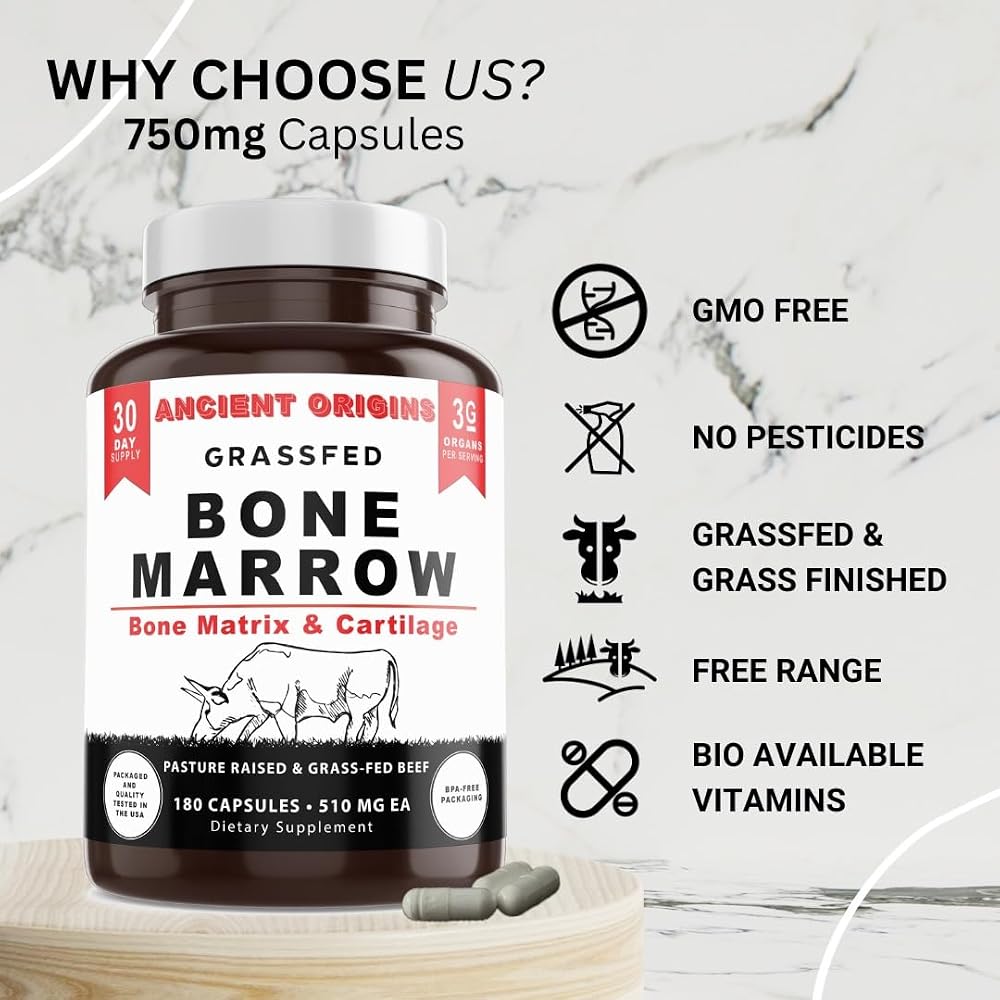 Ancient Origins Grass Fed Bone Marrow Supplement - 180 Capsules - image 3