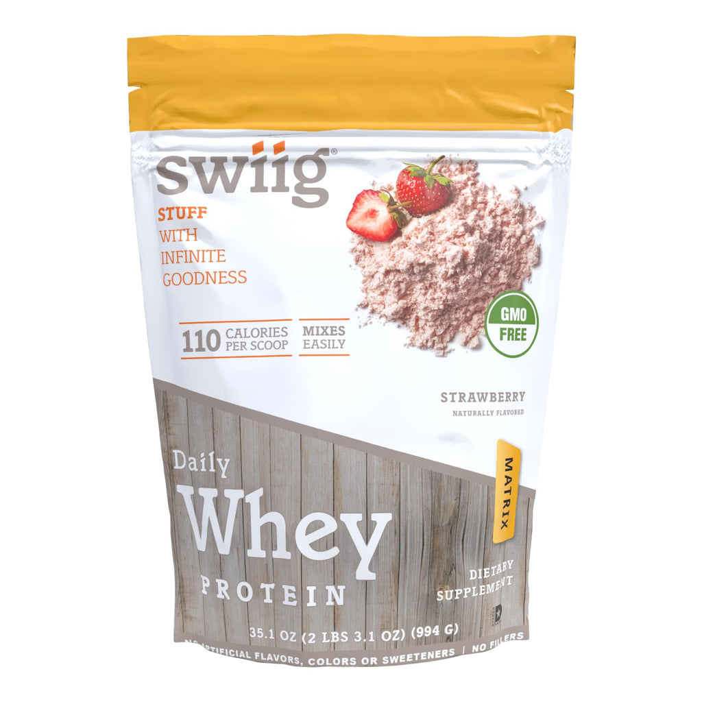 swiig Whey Matrix Protein Powder (2.2 lb, Strawberry)