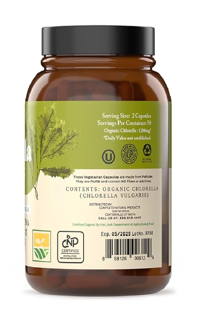 Complete Natural Products Organic Chlorella 500mg - 100 Capsules - image 5