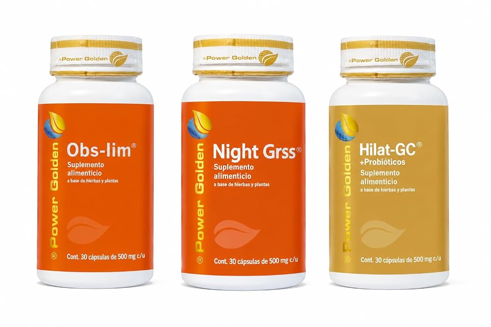 Power Golden OBSLim Night Grss and HilatGC Herbal Supplement Trio Kit - 2 Count