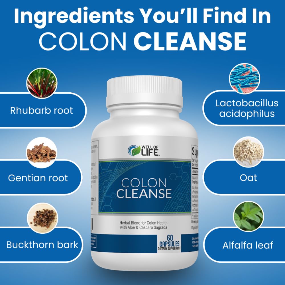 Well of Life Super Colon Cleanse Pills Digestive Support - 60 Capsules - image 2