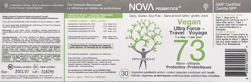 NOVA Probiotics Vegan Ultra Strength 73 Billion CFU - 30 Capsules - image 2