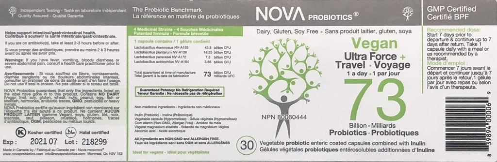 NOVA Probiotics Vegan Ultra Strength 73 Billion CFU - 30 Capsules - image 2