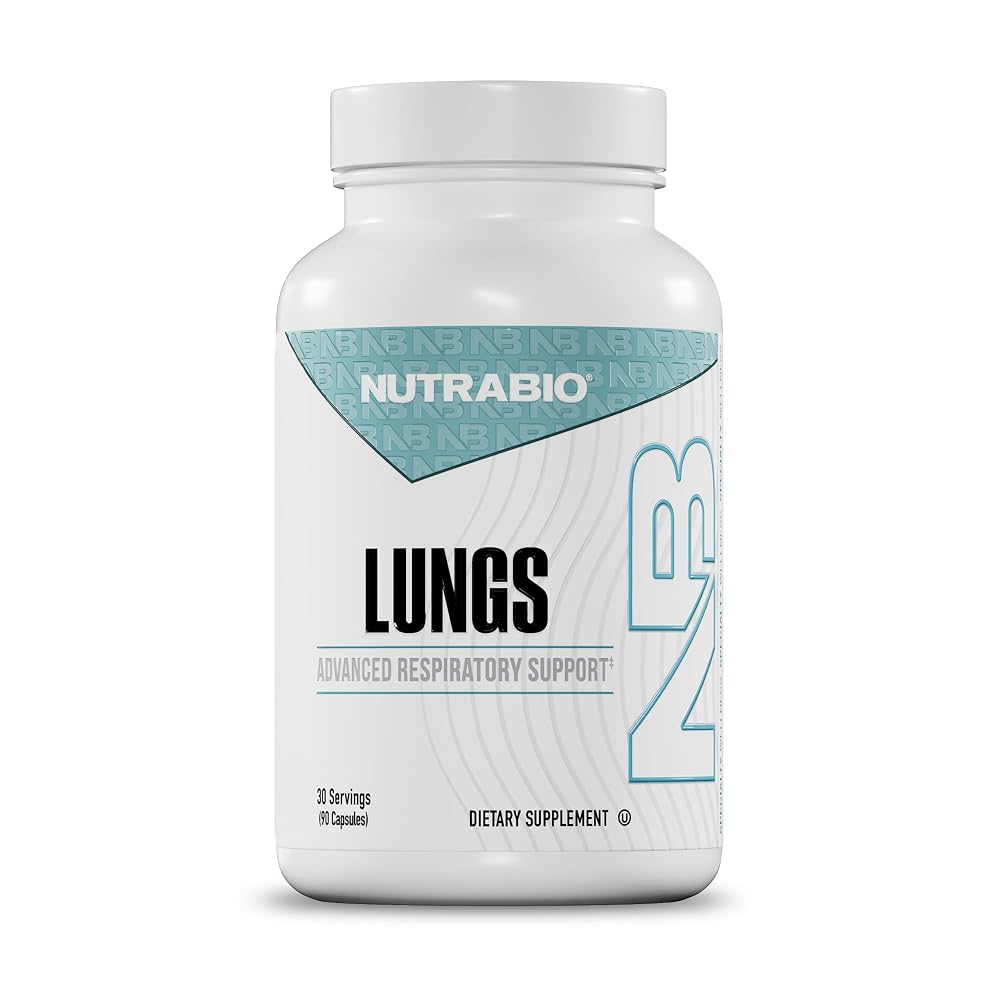 NutraBio Lungs Supplement Respiratory Support - 90 Capsules