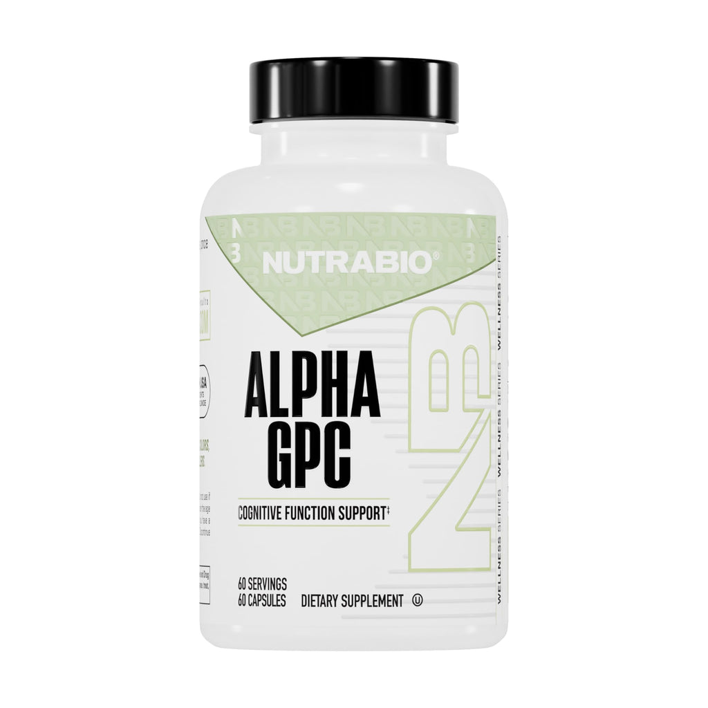 NutraBio Alpha GPC Brain Support 300mg - 60 Vegetable Capsules
