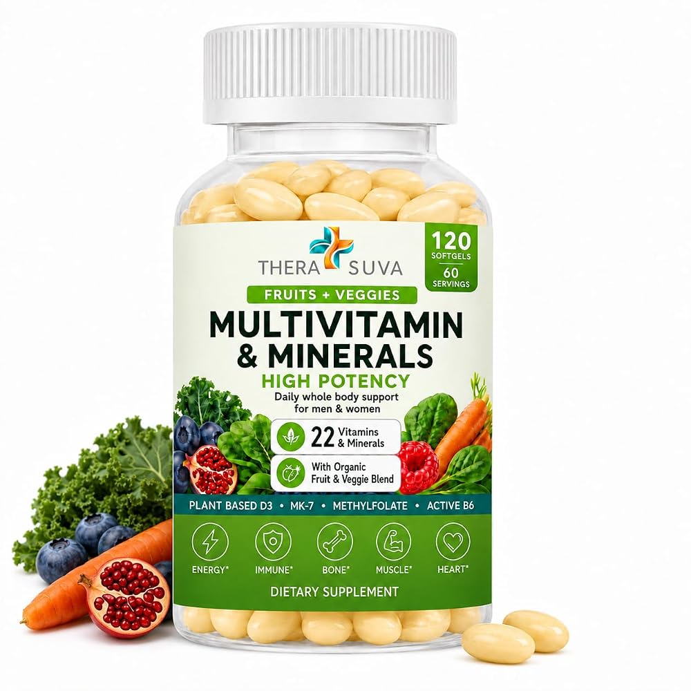 TheraSuva All Natural Multivitamin & Minerals - 120 Softgels