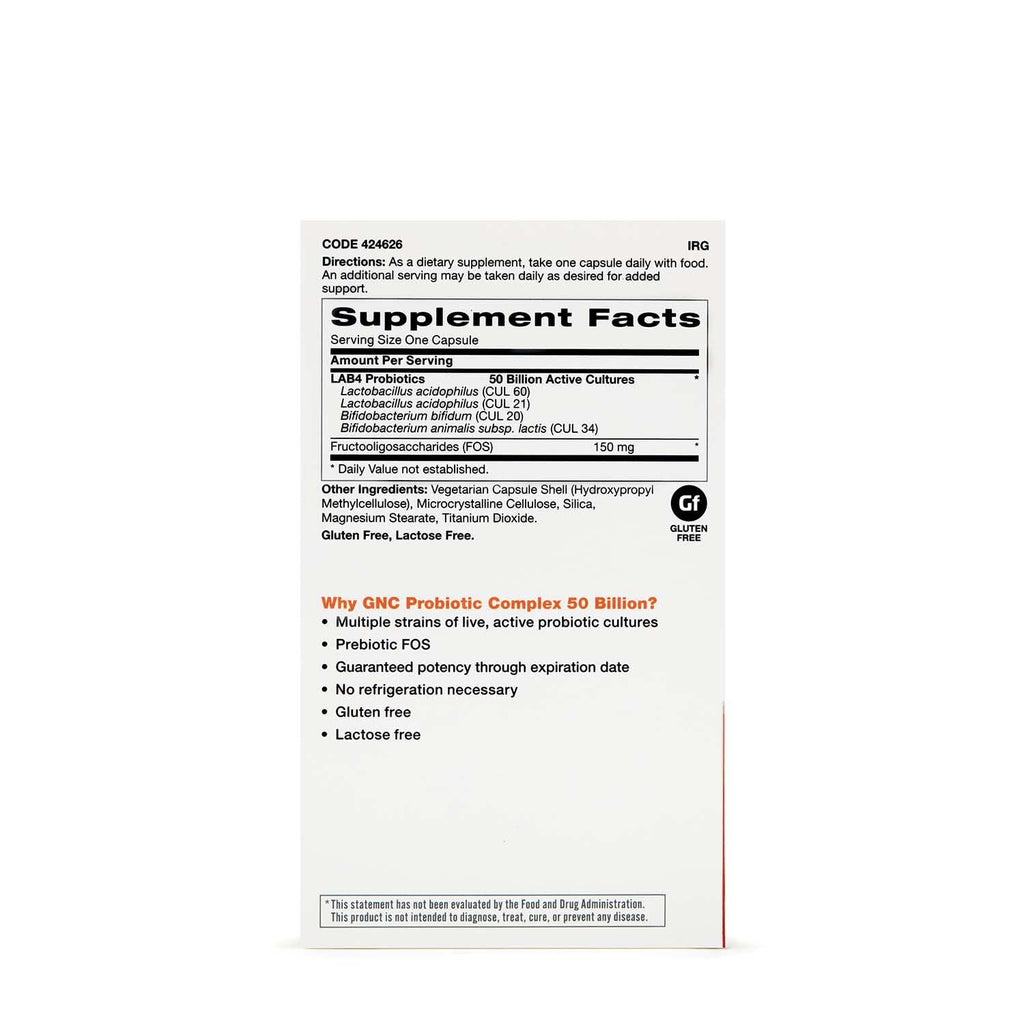 GNC Probiotic Complex 50 Billion CFUs 30 Vegetarian caps