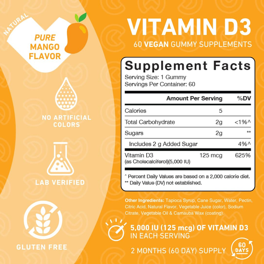 PUREFINITY Vitamin D3 5000 IU Gummies - 60 Veggie Gummies - image 2