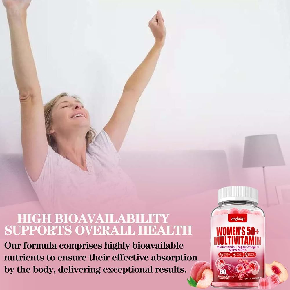 ZEGBALP Sugar-Free Womens Multivitamin 50 Plus Gummies with Calcium