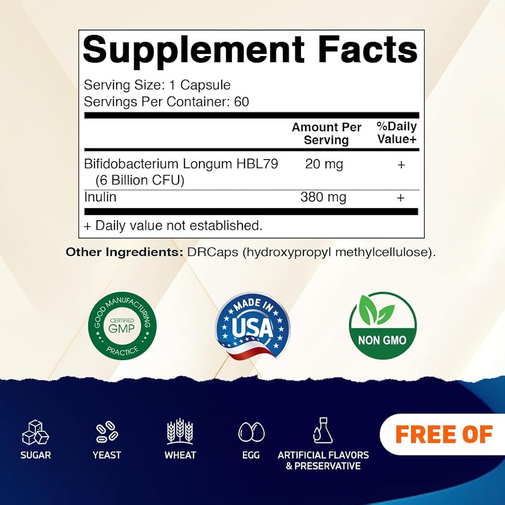 Vitamatic Bifidobacterium Longum 6 Billion CFU Probiotic - 60 Capsules - image 2