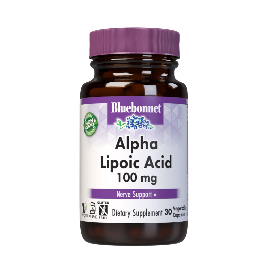 BlueBonnet Alpha Lipoic Acid 100 mg - 30 Vegetarian Capsules