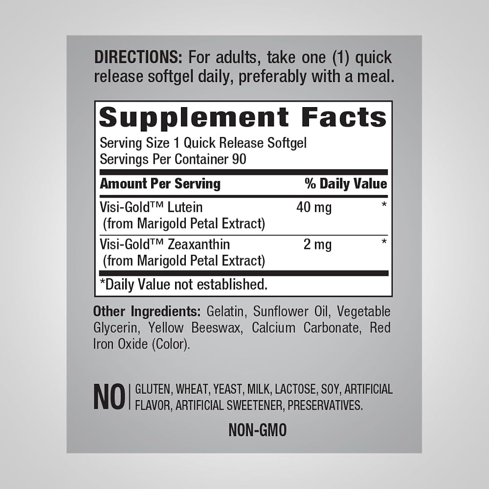 Piping Rock Lutein and Zeaxanthin 40mg - 90 Softgels - image 2