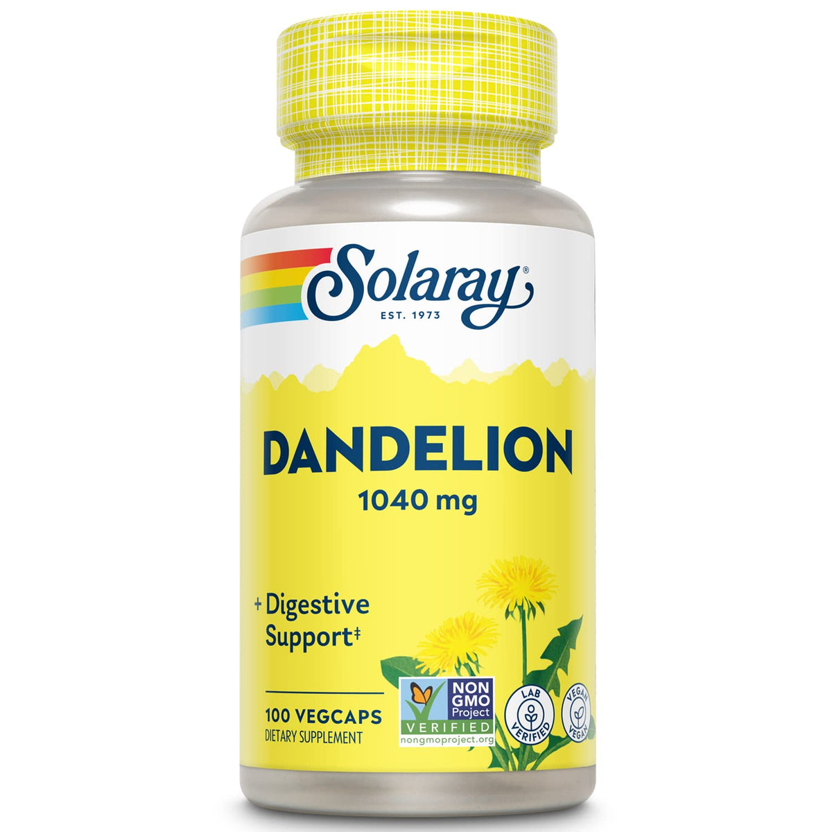 SOLARAY Dandelion Root Supplement - 100 Vegetarian Capsules