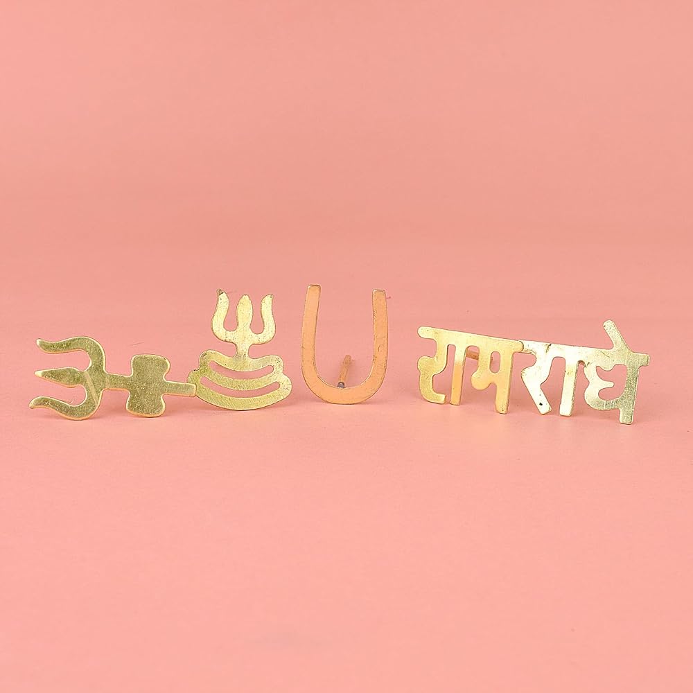 SATVIK 5 Piece Assorted Brass Tilak Stamp with Chandan Powder - image 2
