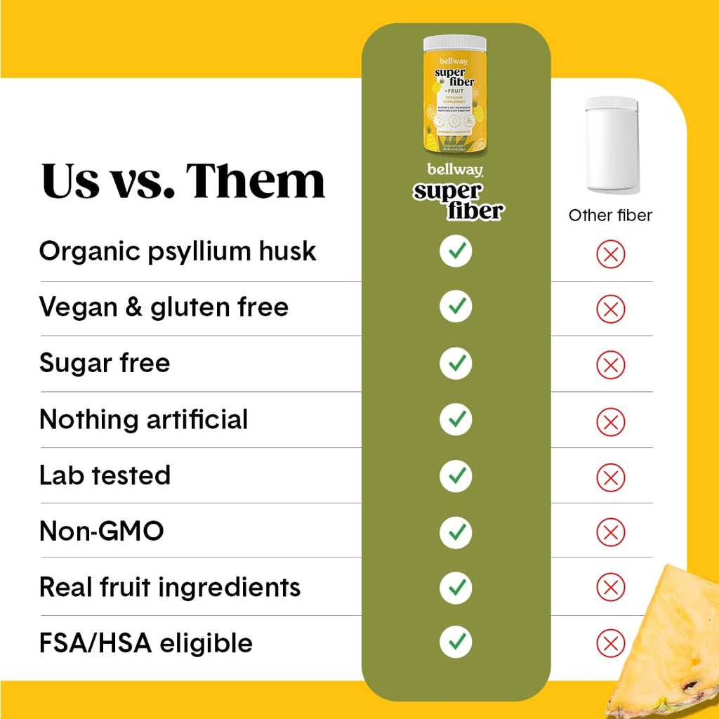 Bellway Super Fiber + Fruit, Organic Psyllium Husk Powder, Sugar-Free