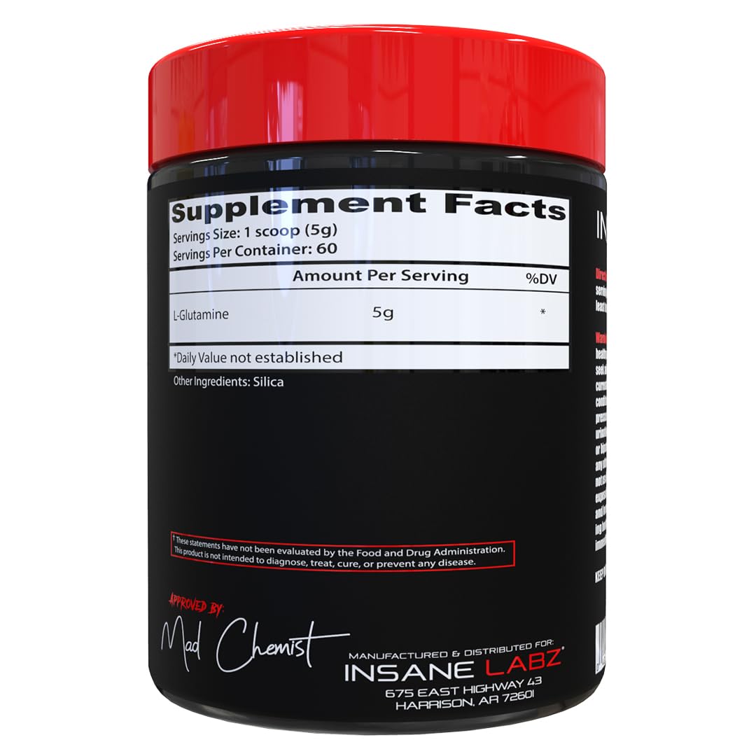 Insane Labz Glutamine Powder 5g - 60 Servings - image 2