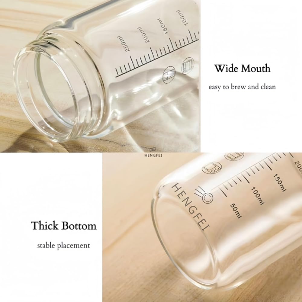 HENGFEI Glass Protein Shaker Bottle 12oz with Stainless Steel Lids - image 5