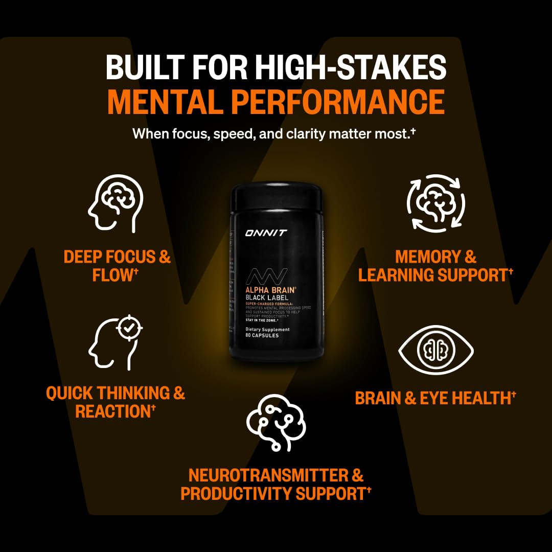 ONNIT Alpha Brain Black Label Nootropic Capsules - 80 Count - image 5