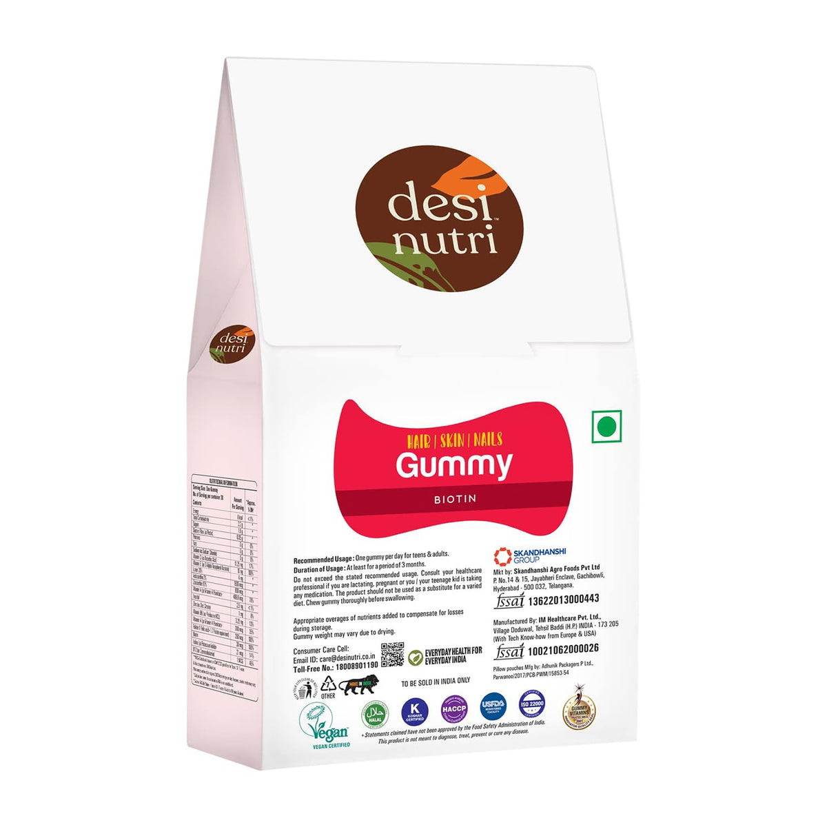 Desi Nutri Hair, Skin & Nail Gummies - 30 Gummies - image 2