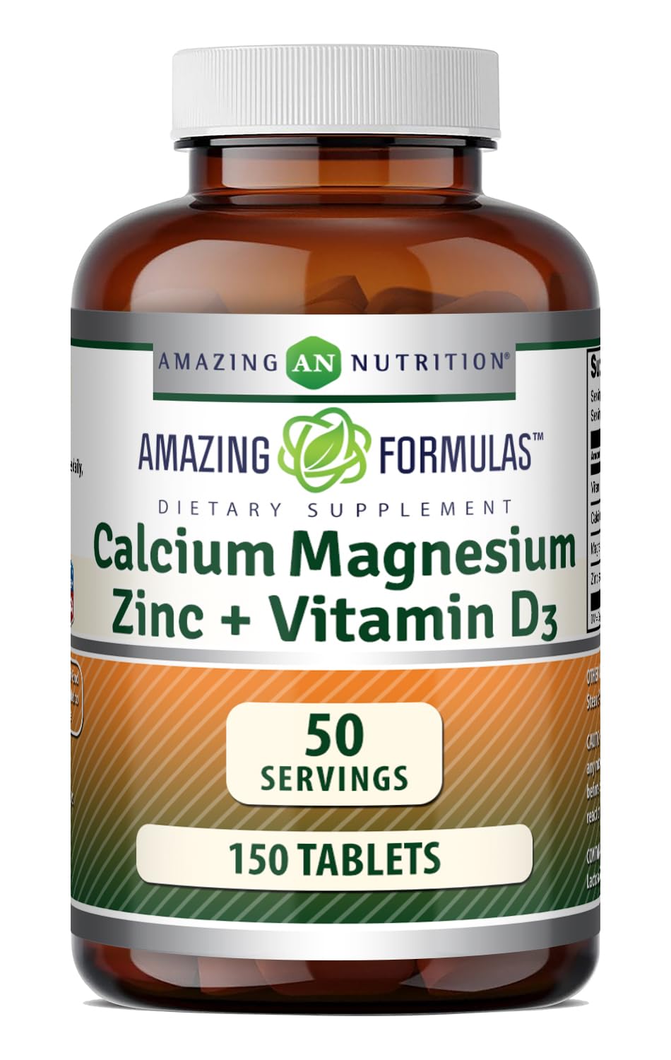 Amazing Nutrition Calcium Magnesium Zinc D3 Supplement - 150 Tablets