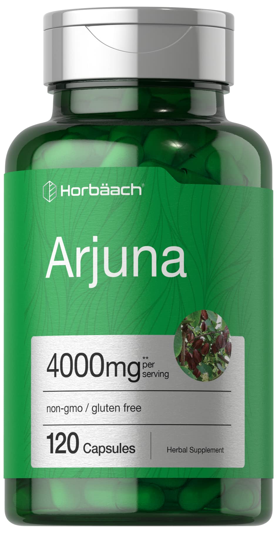 Horbäach Arjuna Bark Extract Capsules - 120 Count