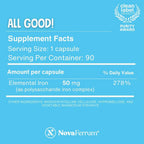 NovaFerrum All Good Iron Supplement for Adults - 90 Capsules - image 3