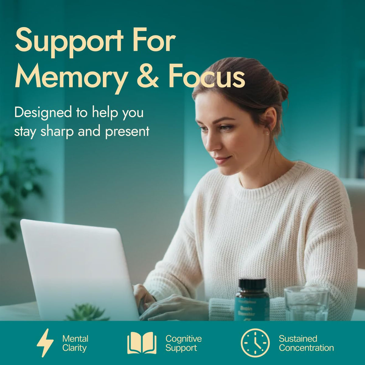 Purely Optimal Brain Booster with Alpha GPC & Ginkgo - 60 Capsules - image 3